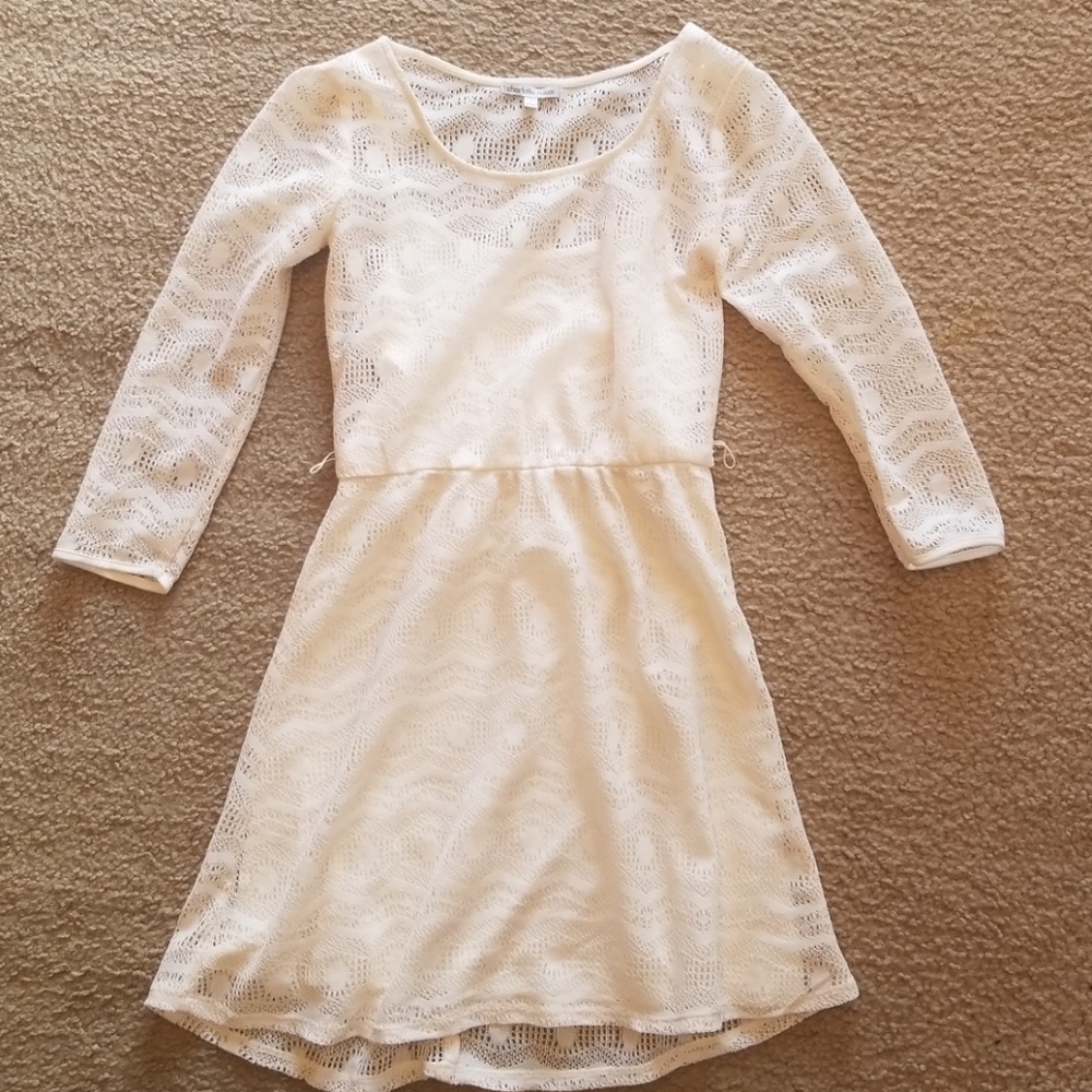 Crocheted cream color dress